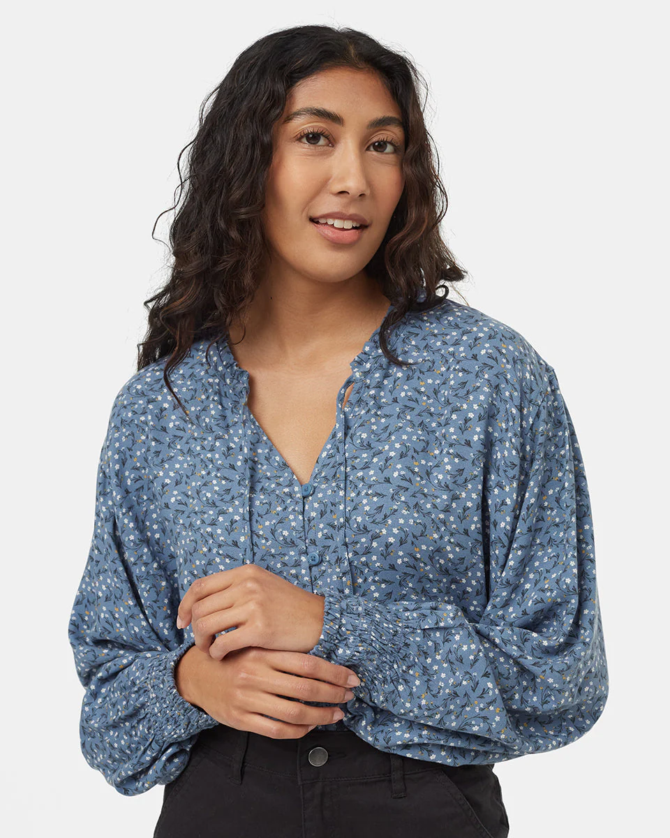 EcoWoven Crepe Smocked Blouse - Image 4