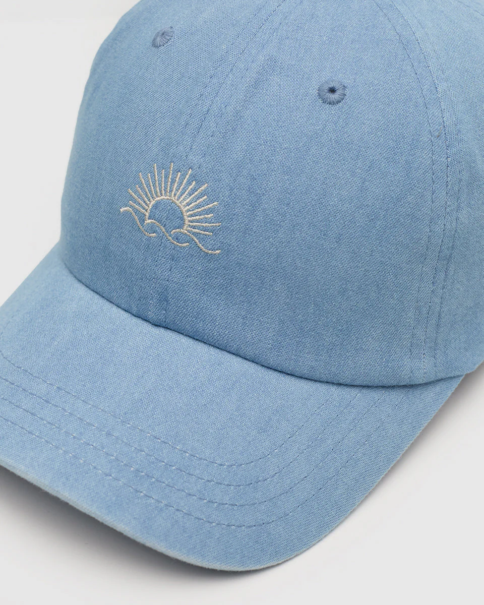 Embroidered Denim Peak Hat - Image 3