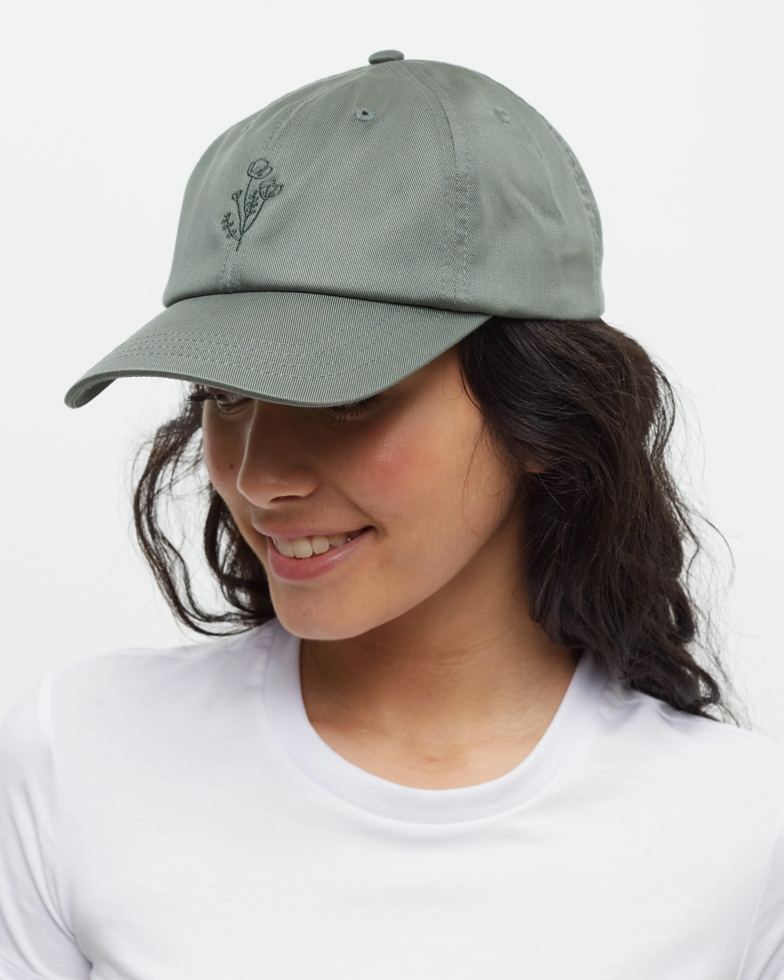 Flower Embroidery Peak Hat - Image 4