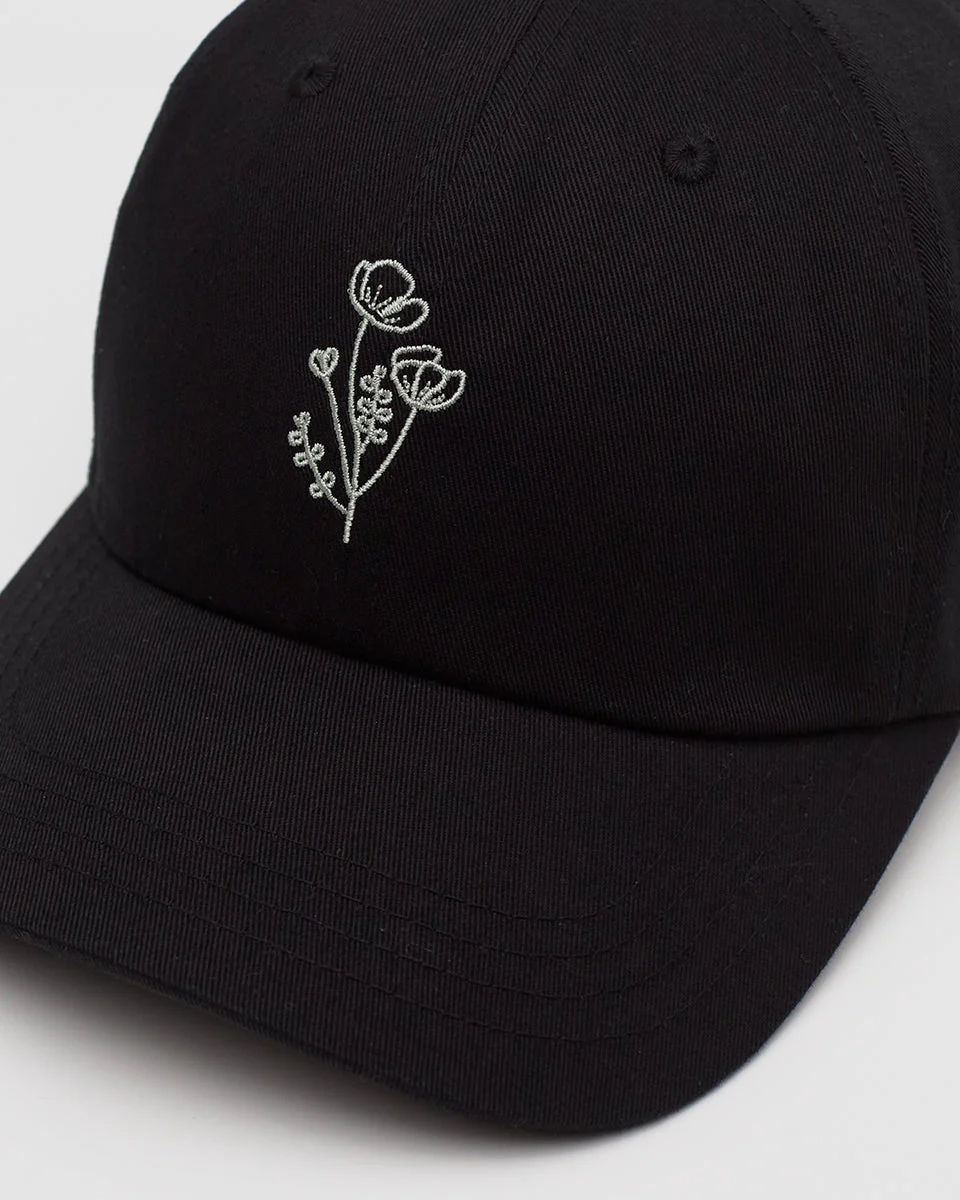 Flower Embroidery Peak Hat - Image 2