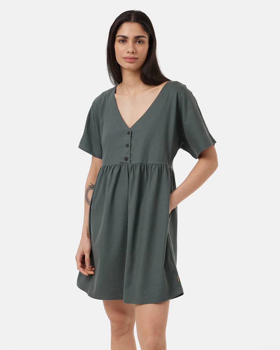 Hemp Button Front Swing Dress - Image 2