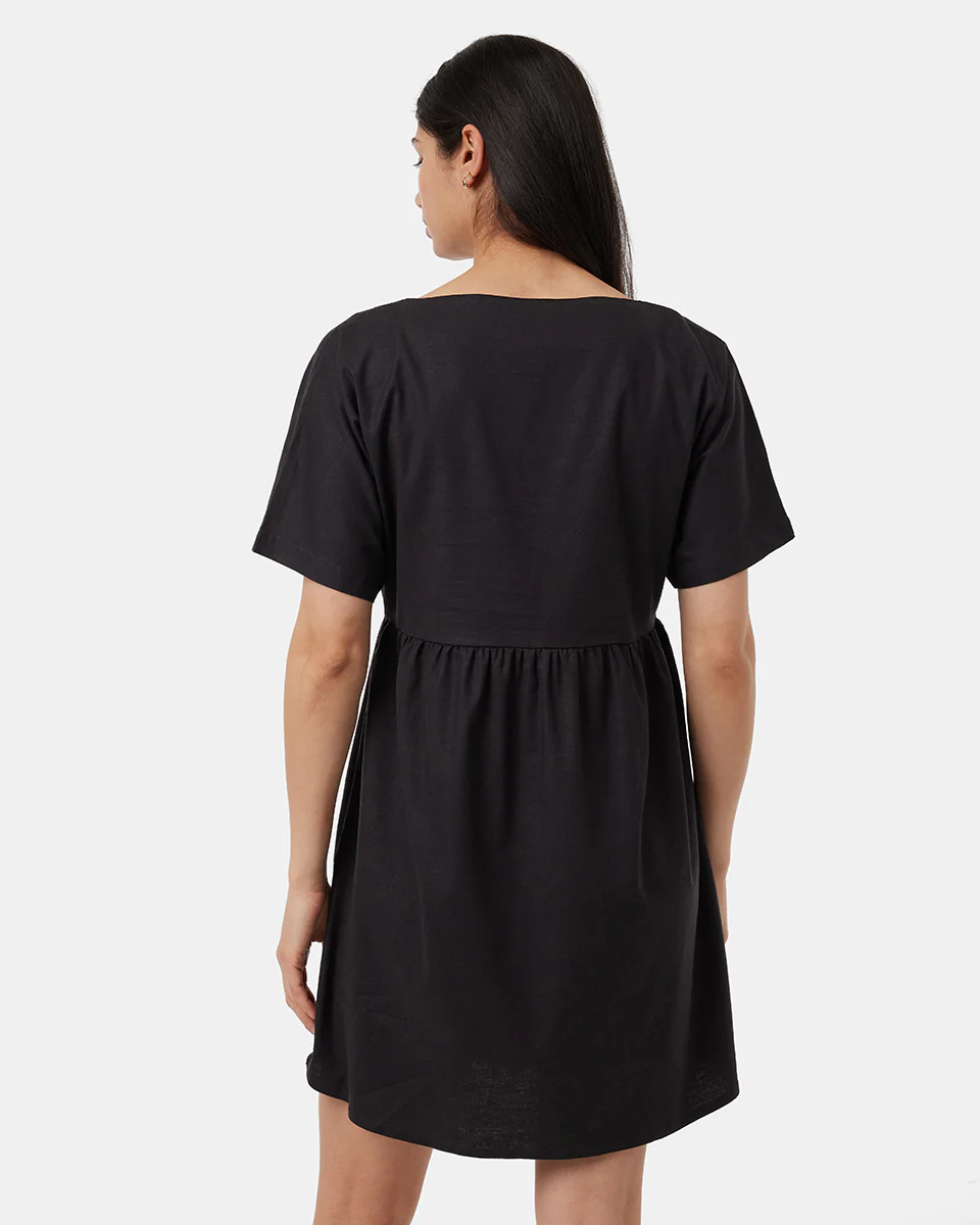 Hemp Button Front Swing Dress - Image 3