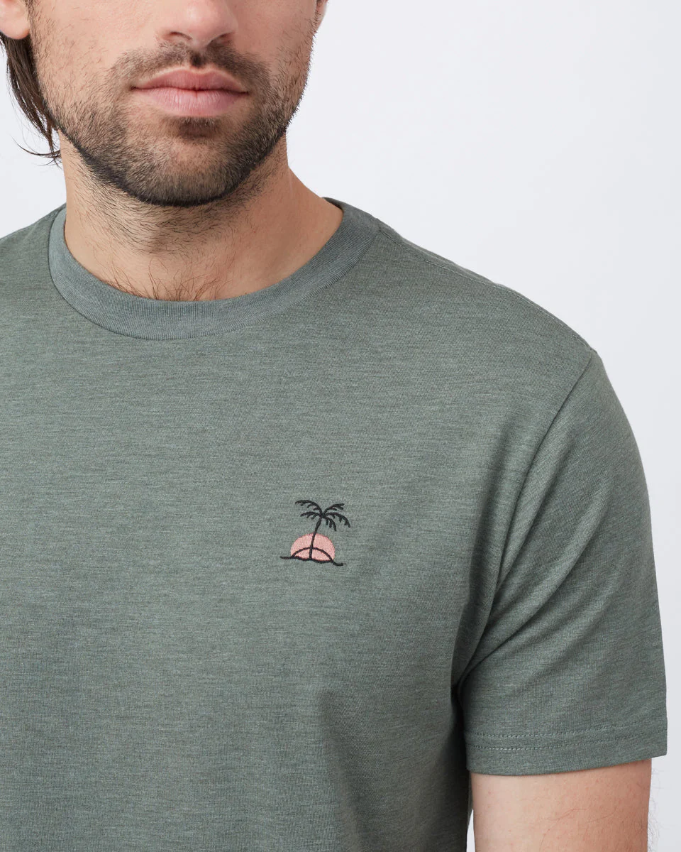 Palm Sunset Embroidery T-Shirt - Image 2