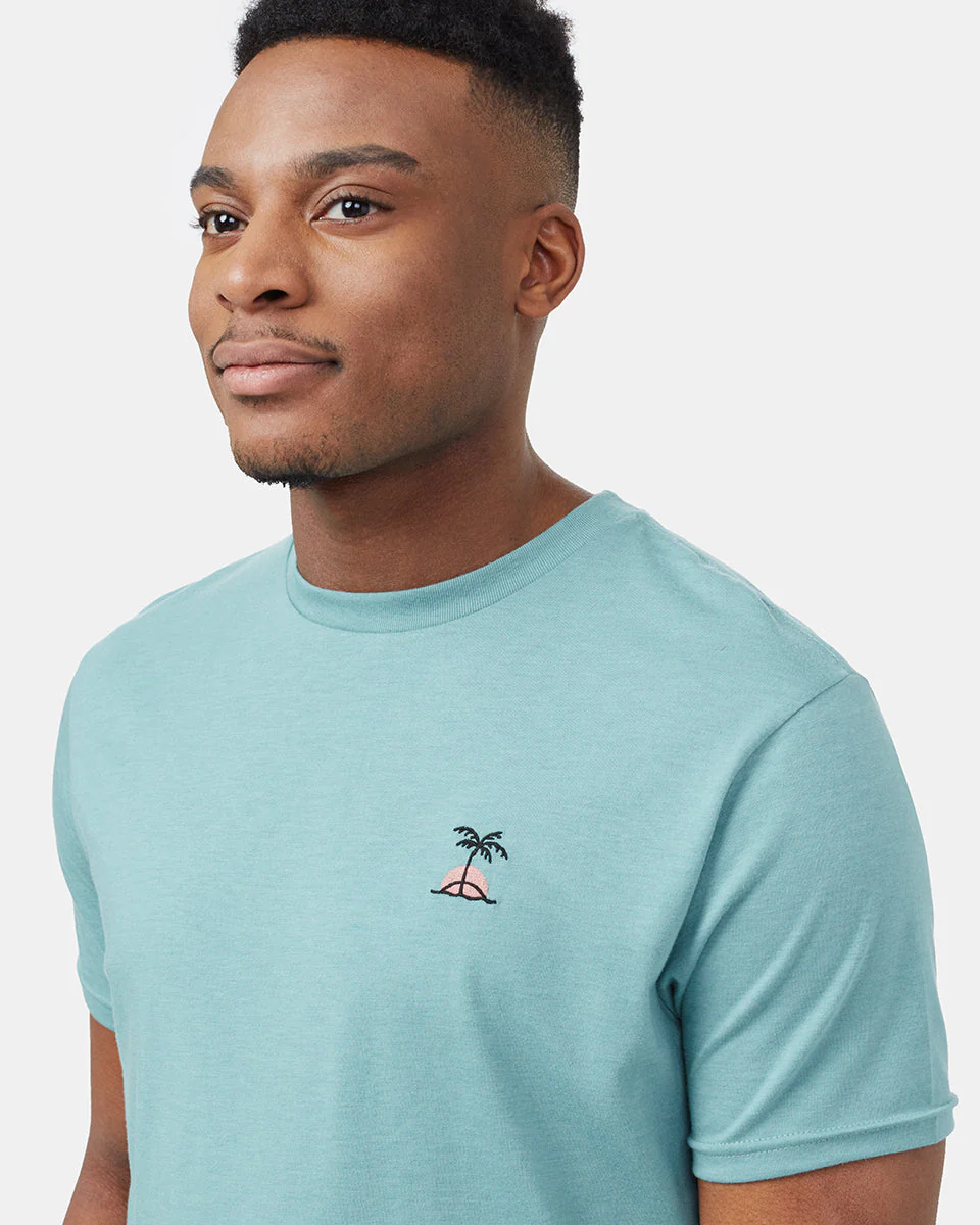 Palm Sunset Embroidery T-Shirt - Image 4