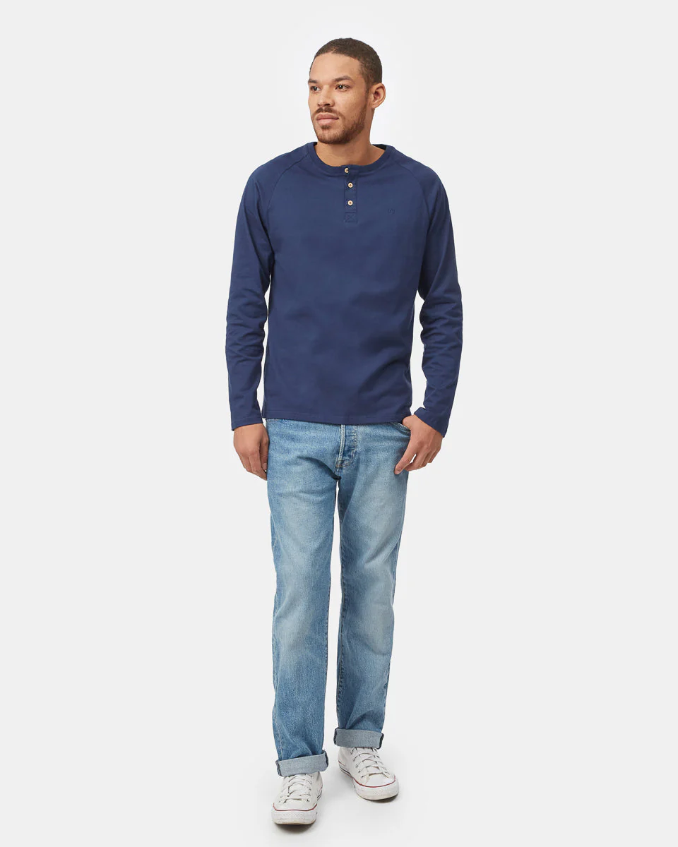 Recycled Cotton Classic Henley Longsleeve - Image 2