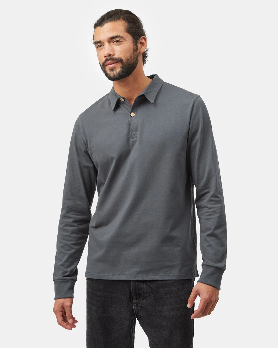 Recycled Cotton Polo Longsleeve - Image 4