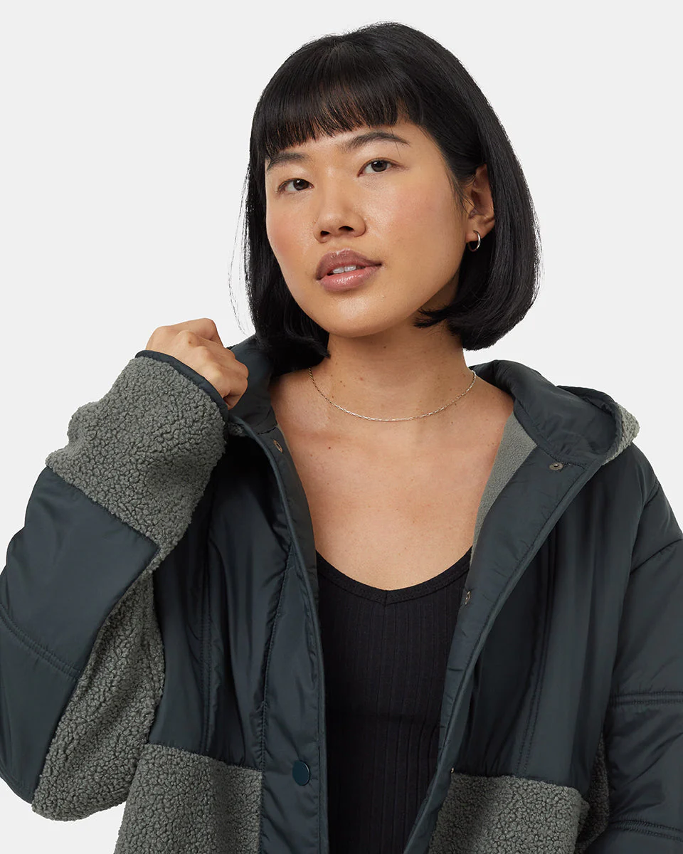 Recycled Boucle Full Snap Hoodie - Image 4