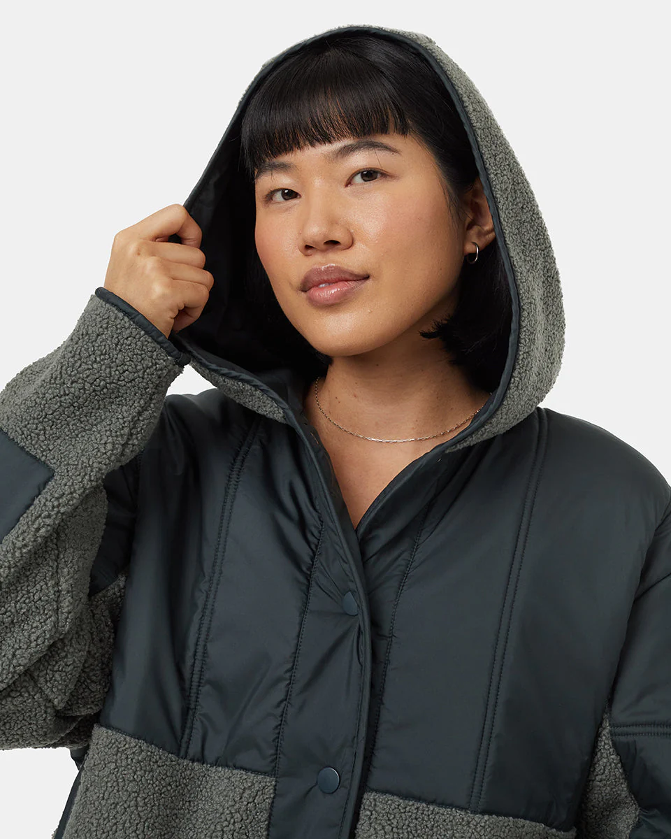 Recycled Boucle Full Snap Hoodie - Image 5
