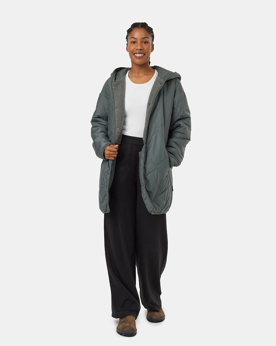 Recycled Boucle Reversible Long Jacket - Image 6