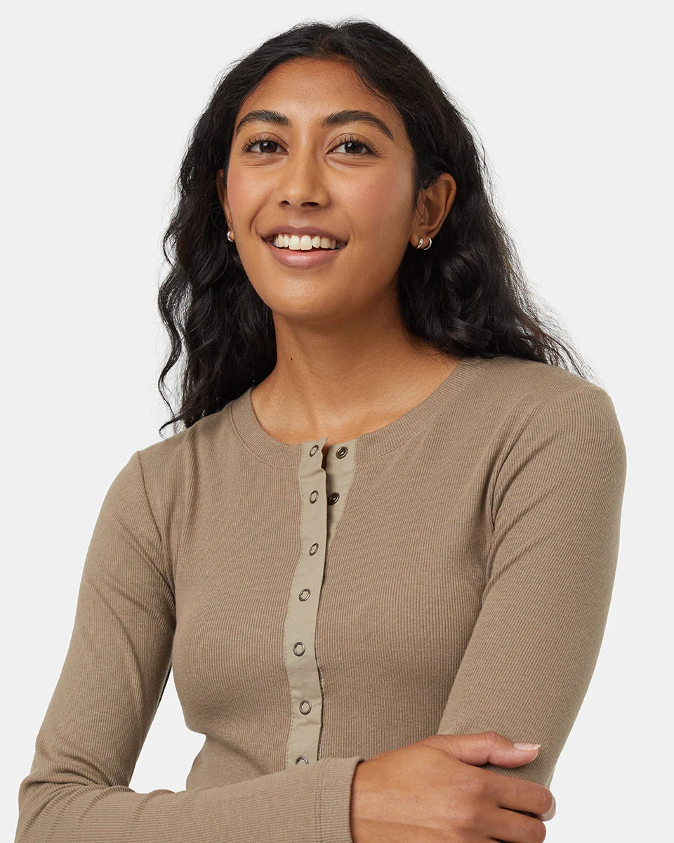 Rib Snap Placket Henley - Image 4