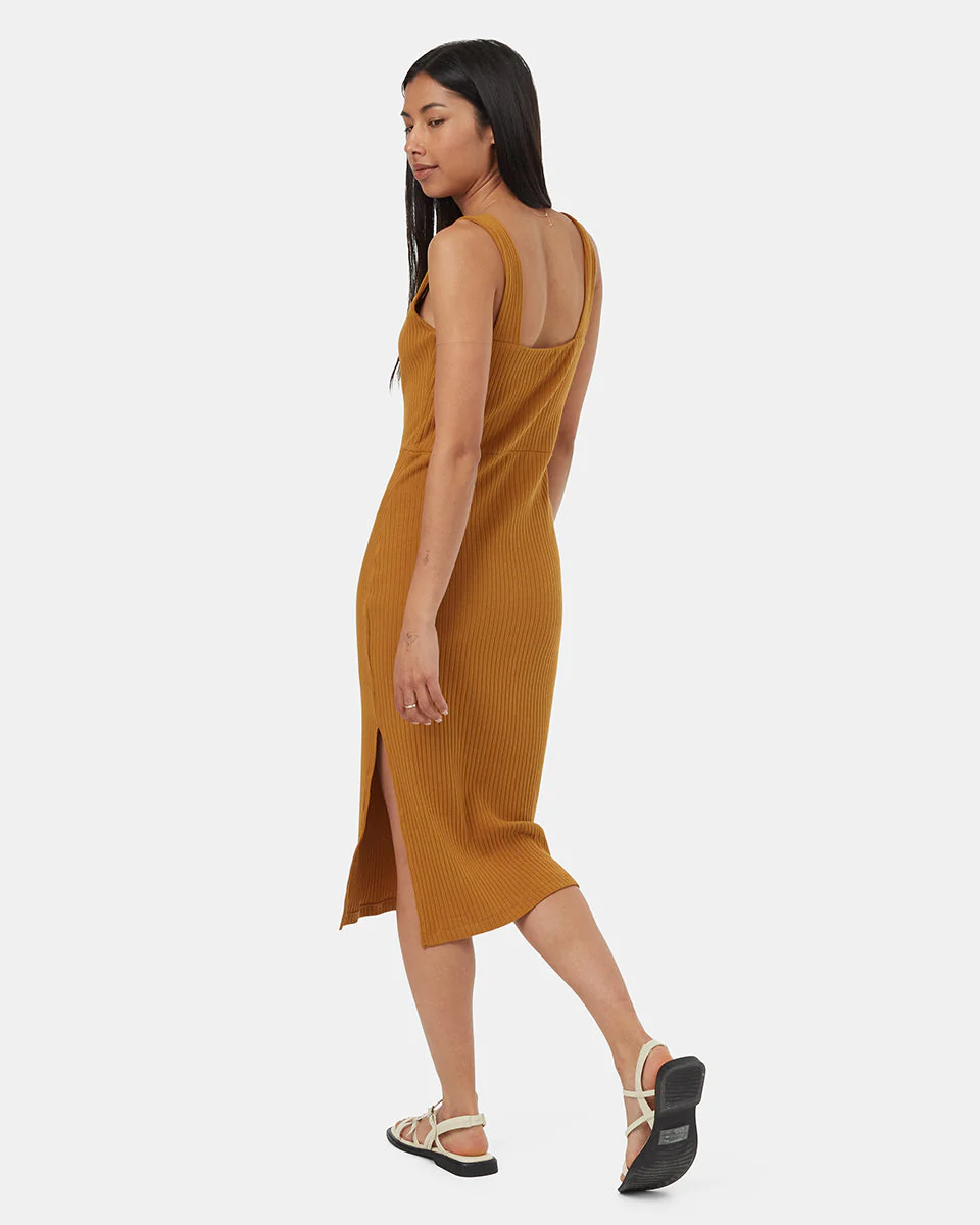 Rib Square Neck Dress - Image 3