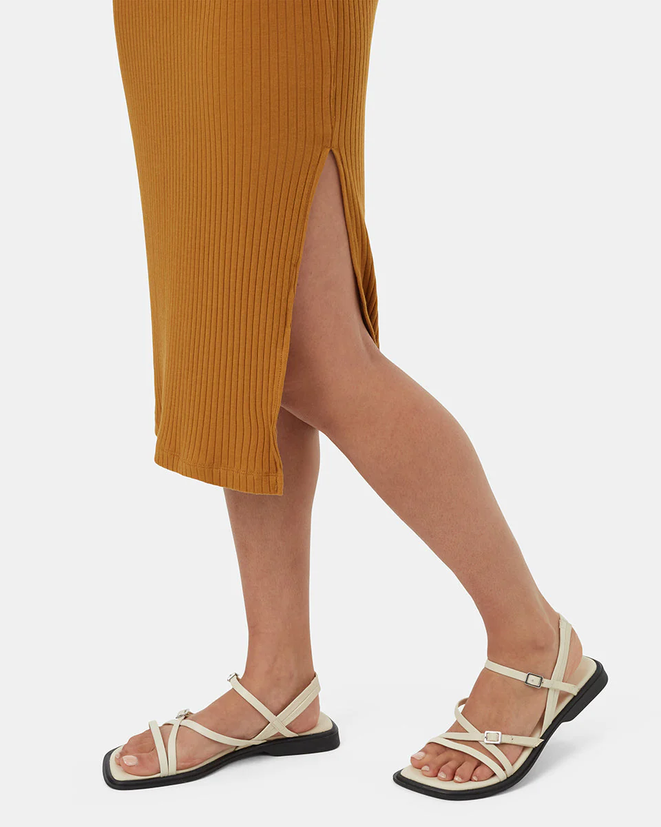 Rib Square Neck Dress - Image 4