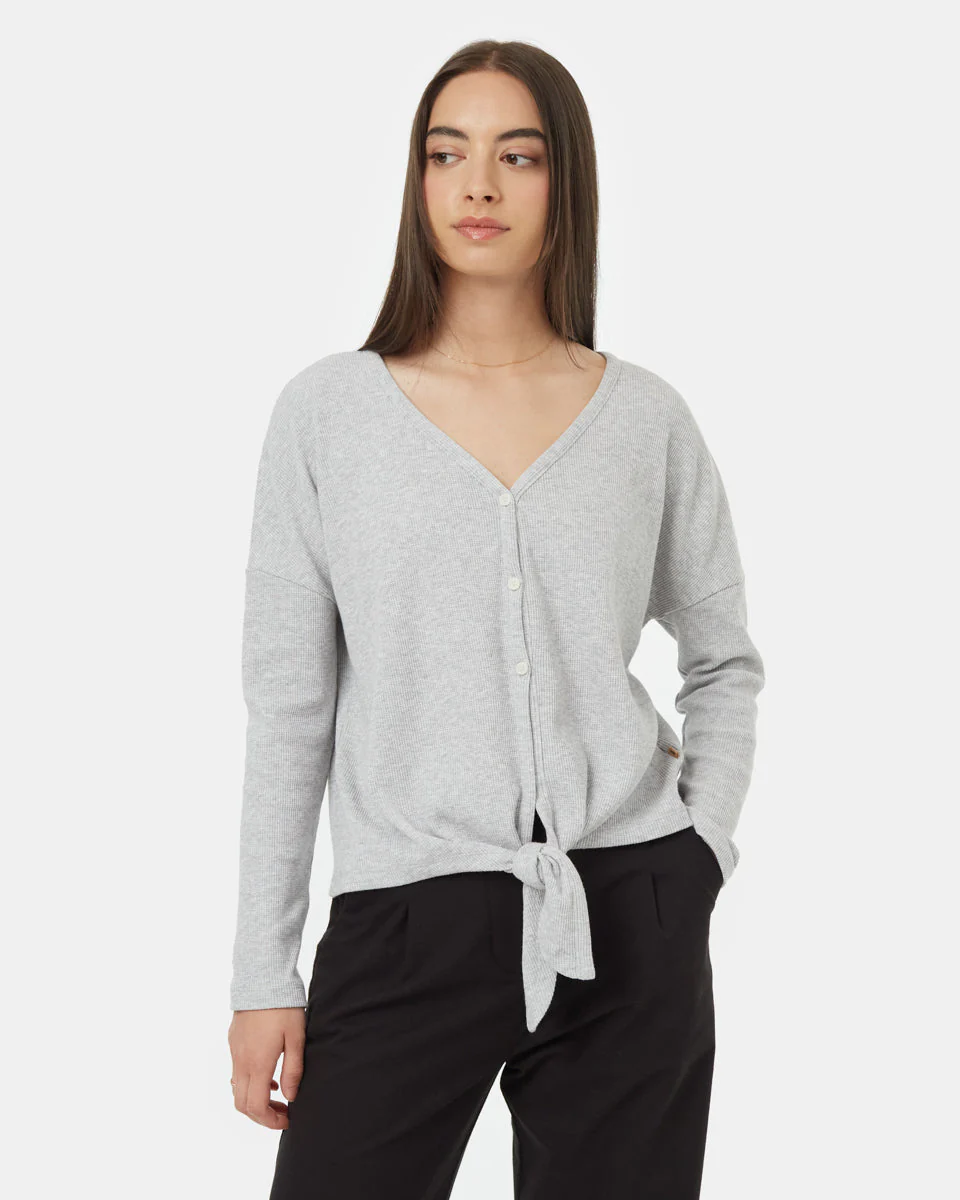 Treewaffle Tie Front Top