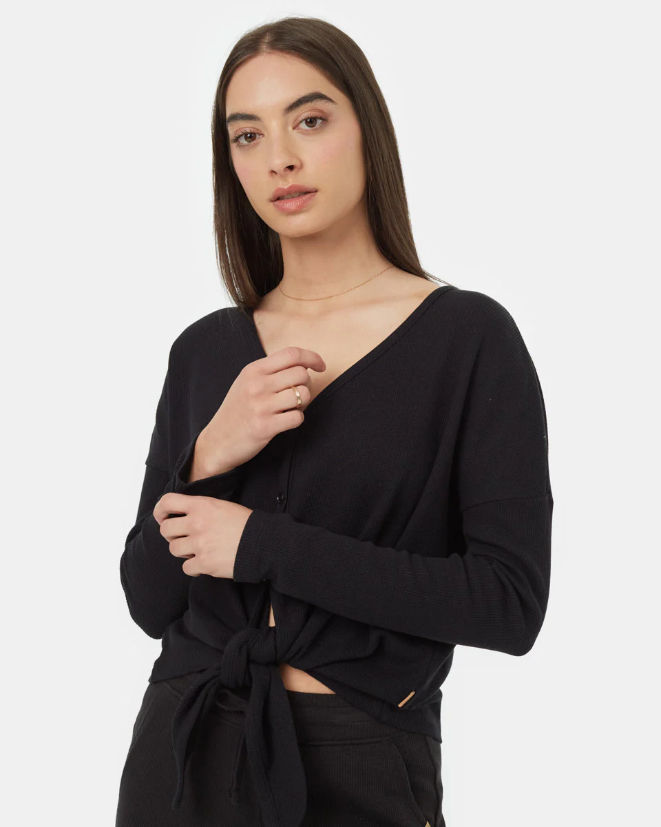 Treewaffle Tie Front Top - Image 4