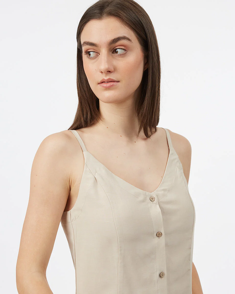 Button Front Linen Dress - Image 3