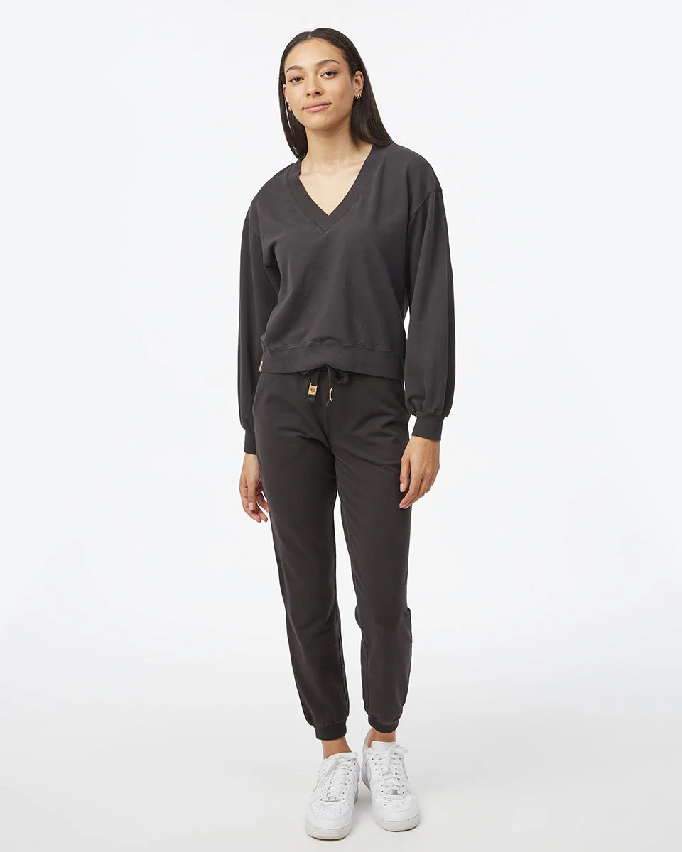 French Terry V-Neck Balloon Sleeve - Image 2