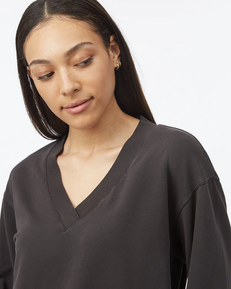 French Terry V-Neck Balloon Sleeve - Image 5