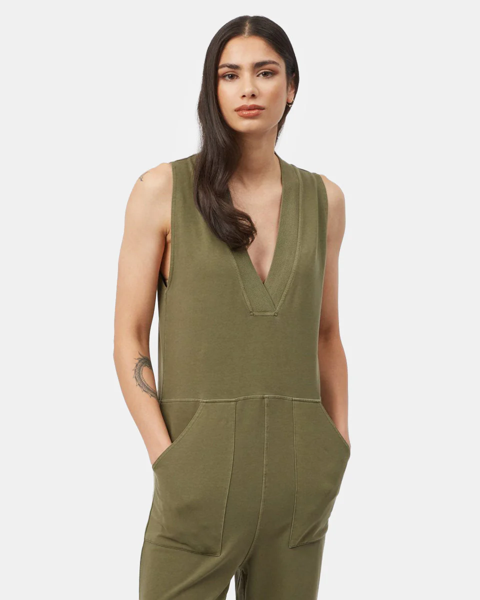 French Terry V-Neck Jumpsuit - Image 2