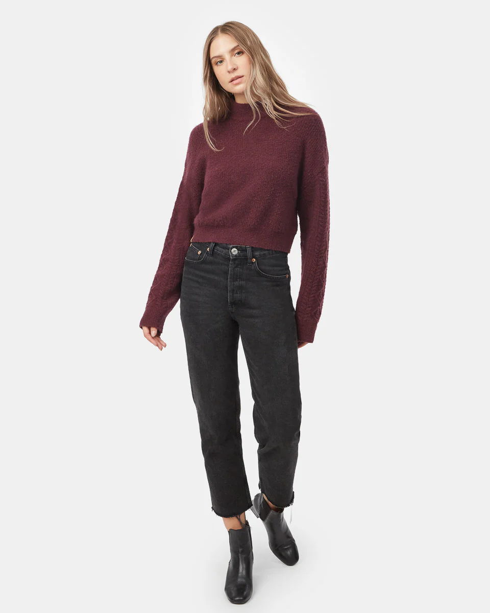 Highline Fuzzy Cable Sleeve Sweater - Image 2