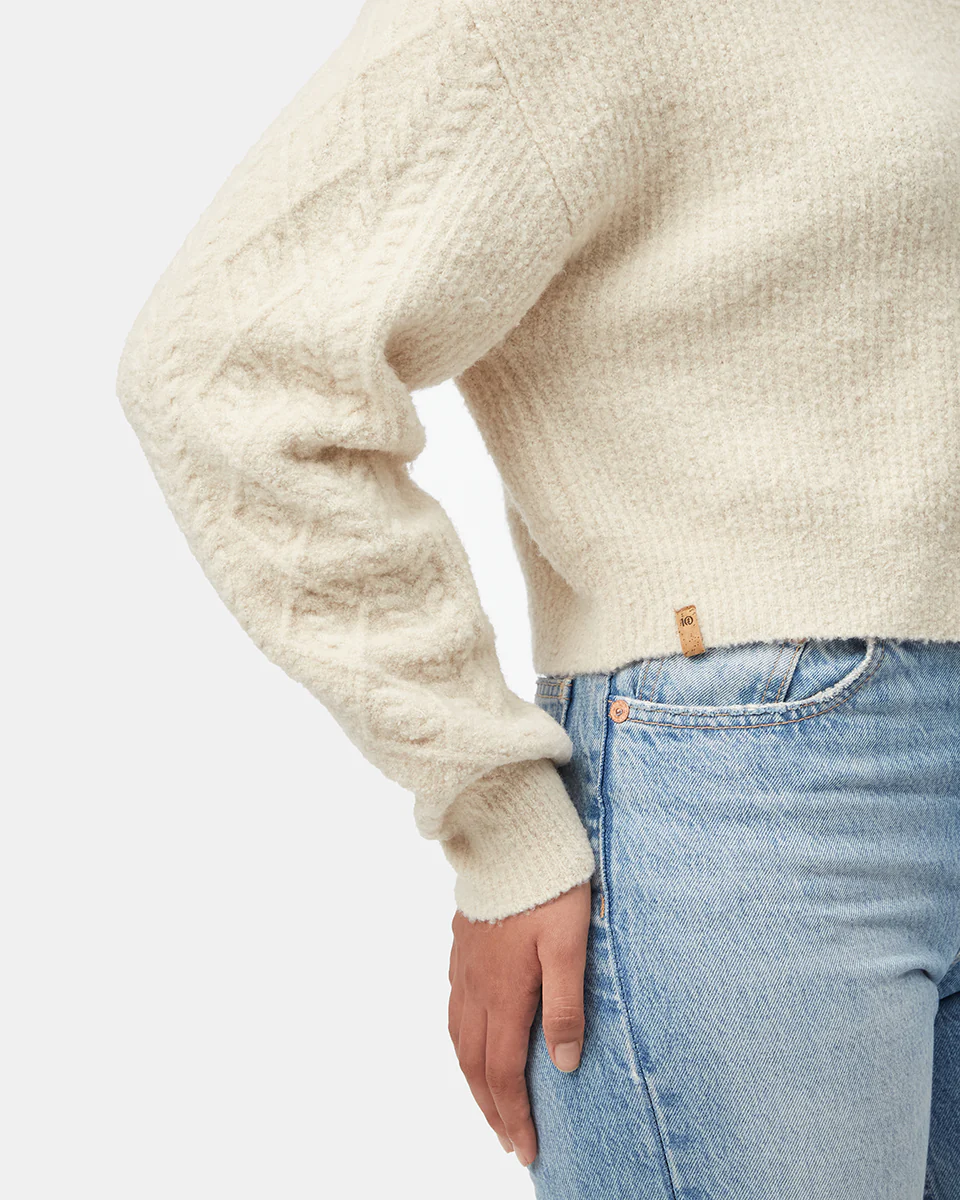 Highline Fuzzy Cable Sleeve Sweater - Image 5