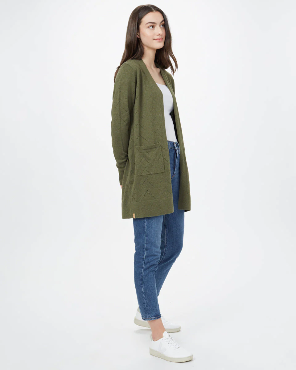 Highline Cotton Sage Tree Stitch Cardigan - Image 5