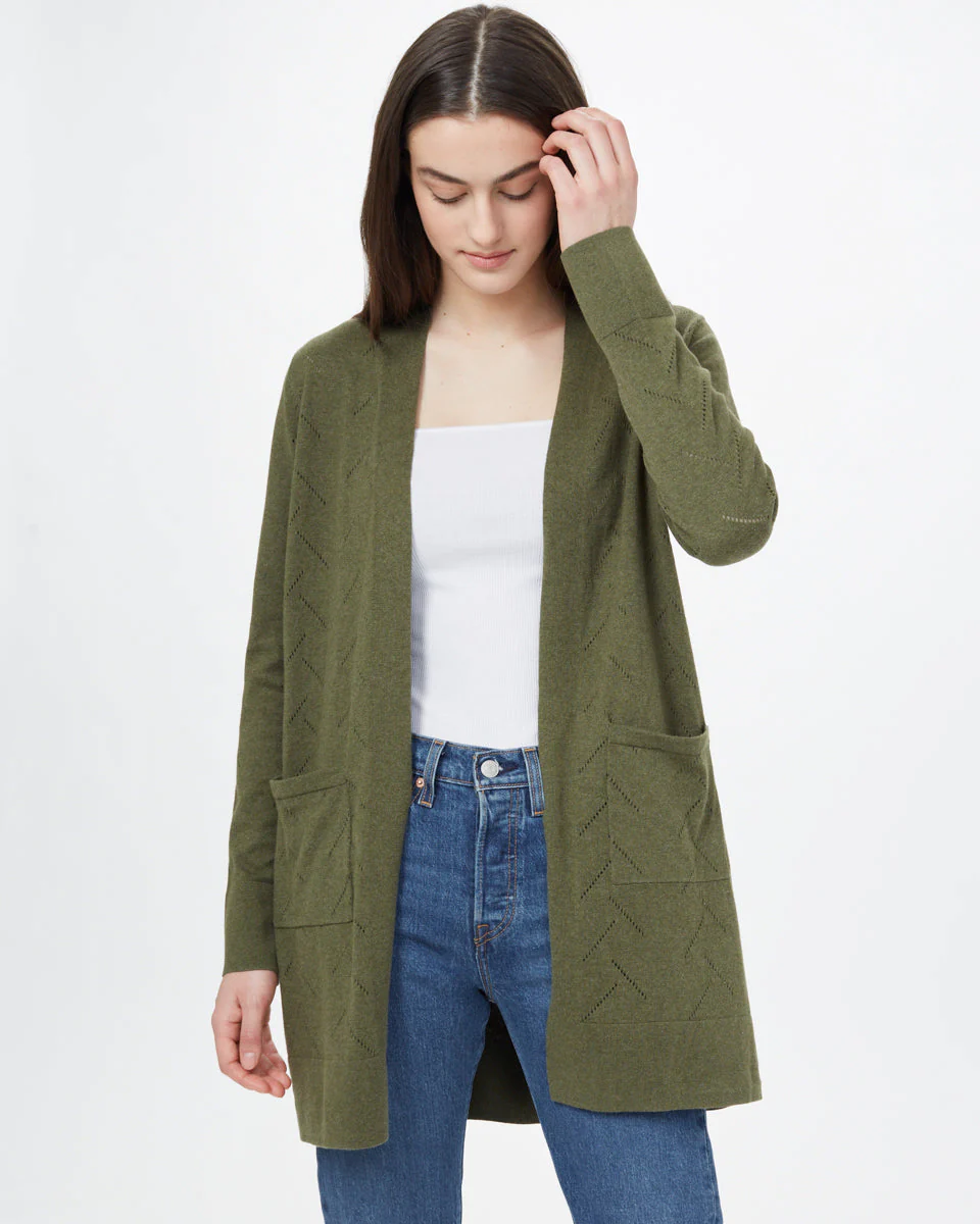 Highline Cotton Sage Tree Stitch Cardigan - Image 6