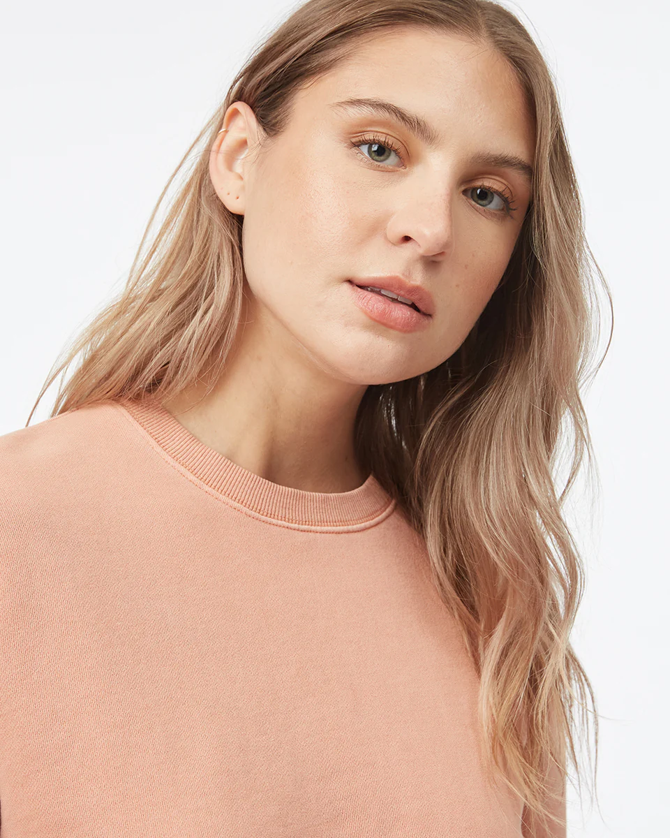Organic Cotton French Terry Elastic Hem Crew - Image 4