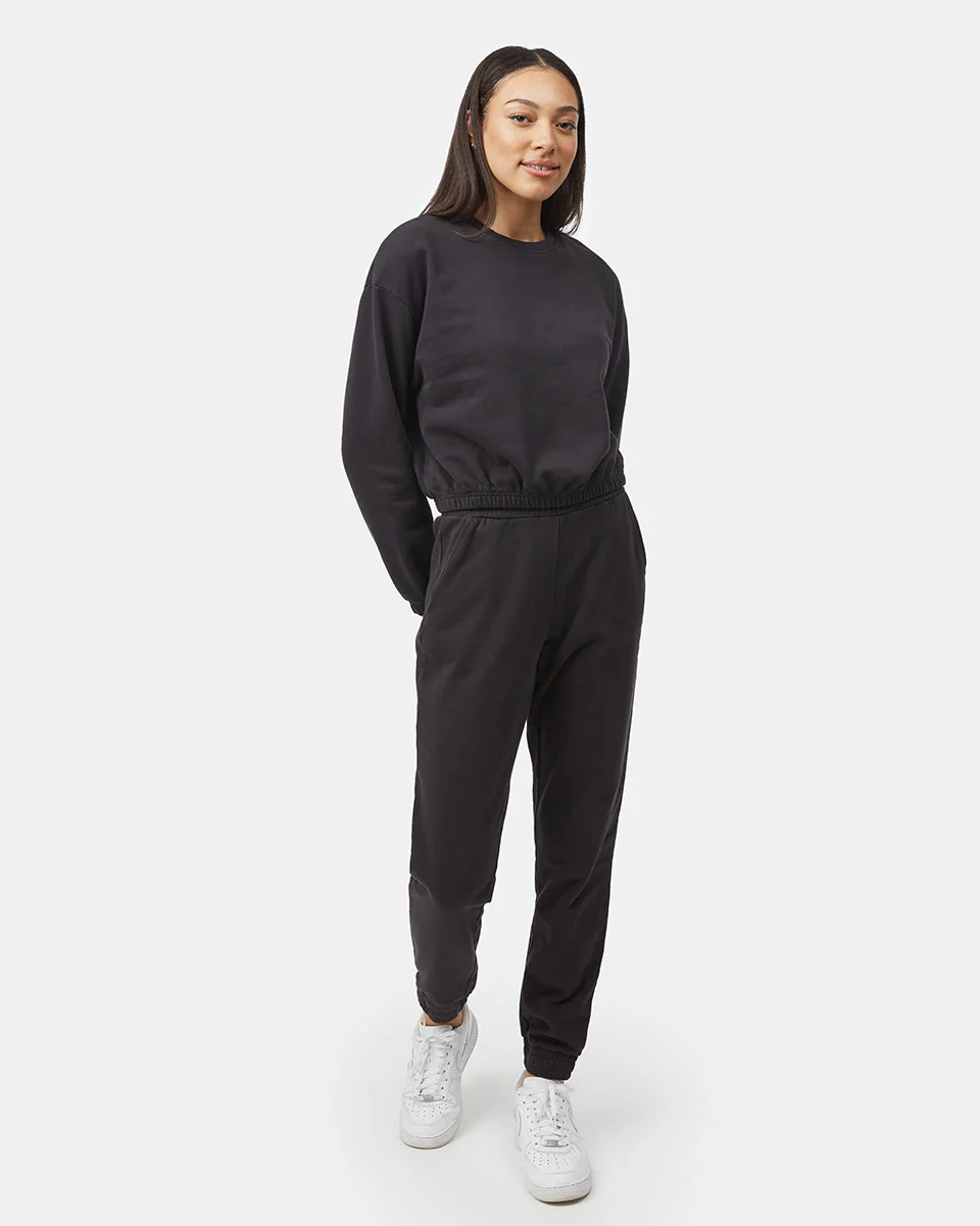 Organic Cotton French Terry Elastic Hem Crew - Image 2