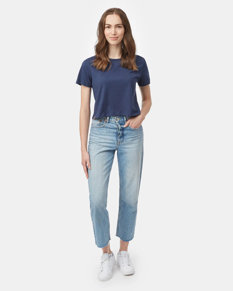 Organic Cotton Relaxed Cropped T-Shirt - Image 2