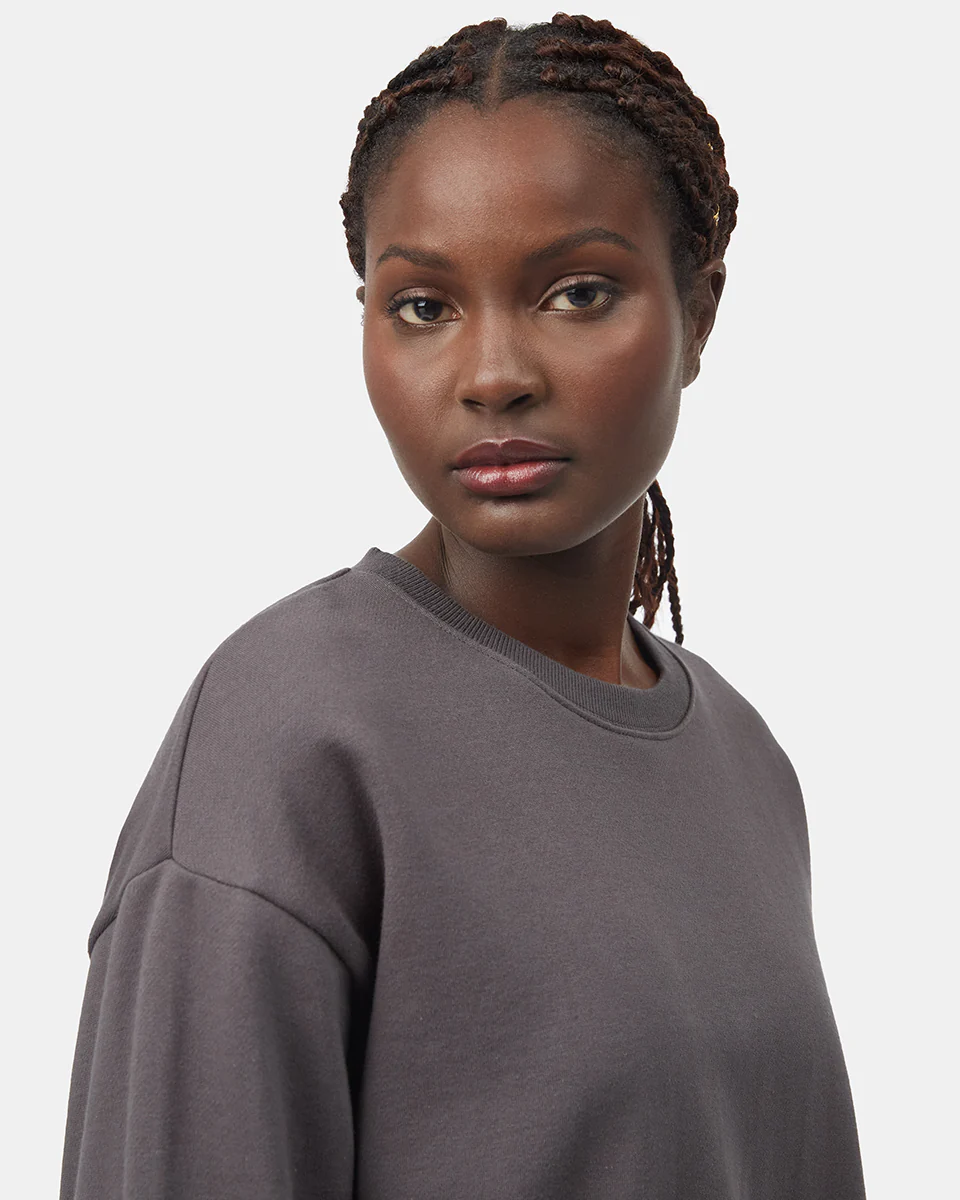 Recycled Cotton Oversized Cropped Crew - Image 4