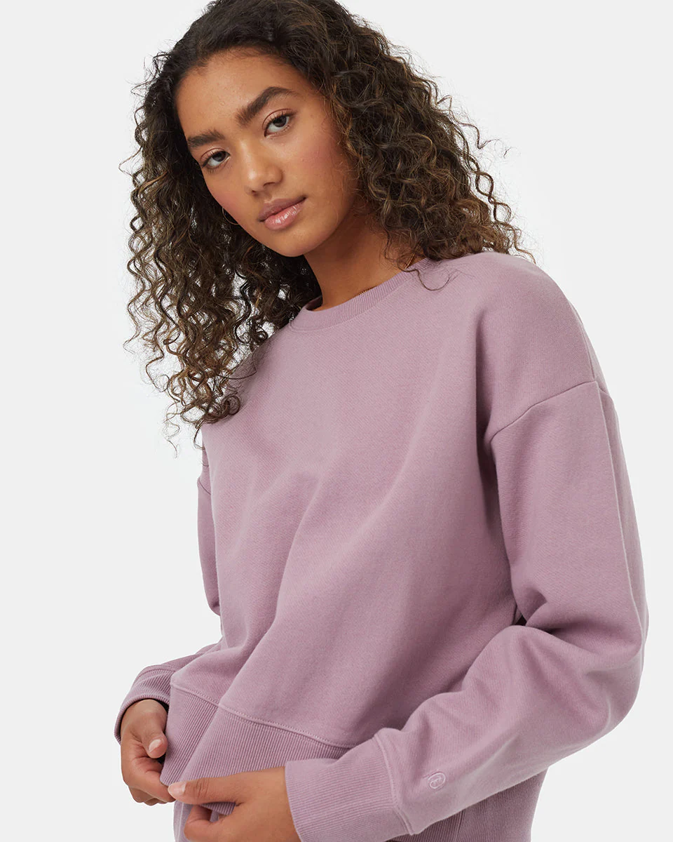 Recycled Cotton Oversized Cropped Crew - Image 4