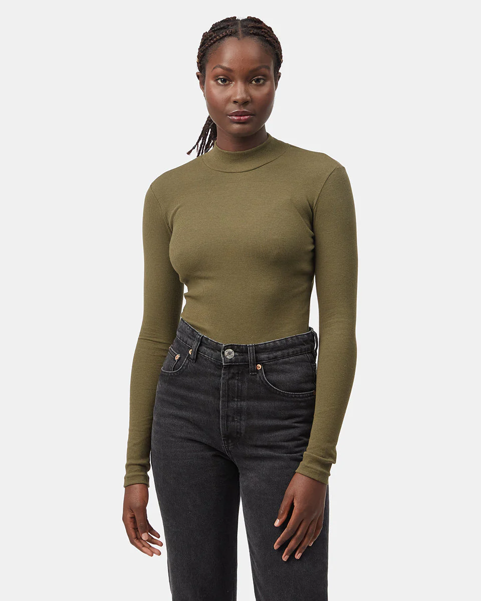 Rib Mock Neck Longsleeve - Image 2