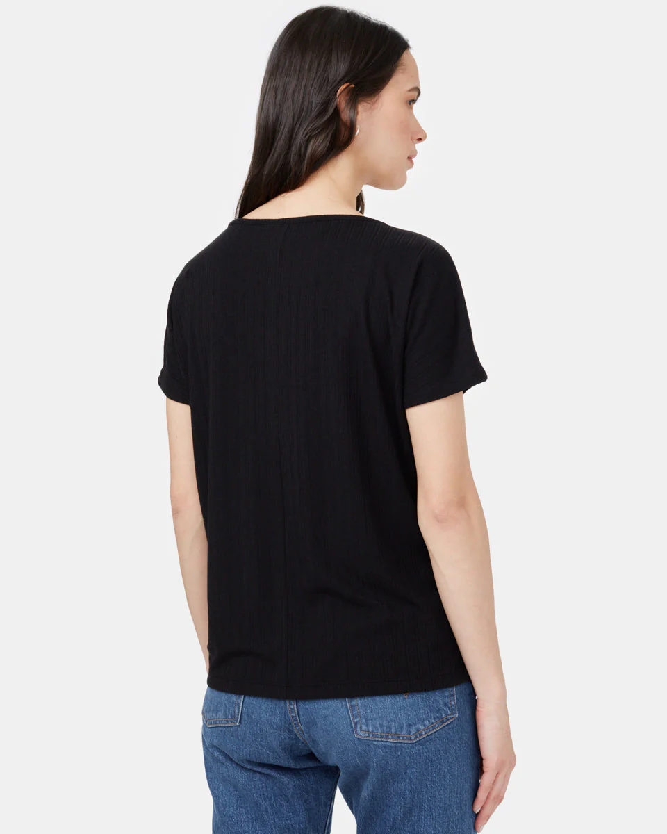 Ribbed Scoop Neck T-Shirt - Image 3