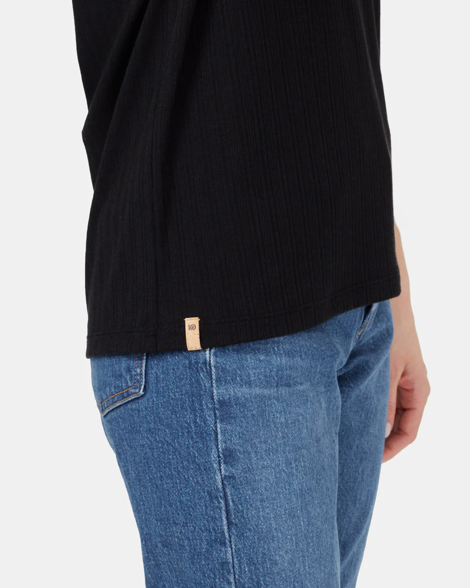 Ribbed Scoop Neck T-Shirt - Image 5