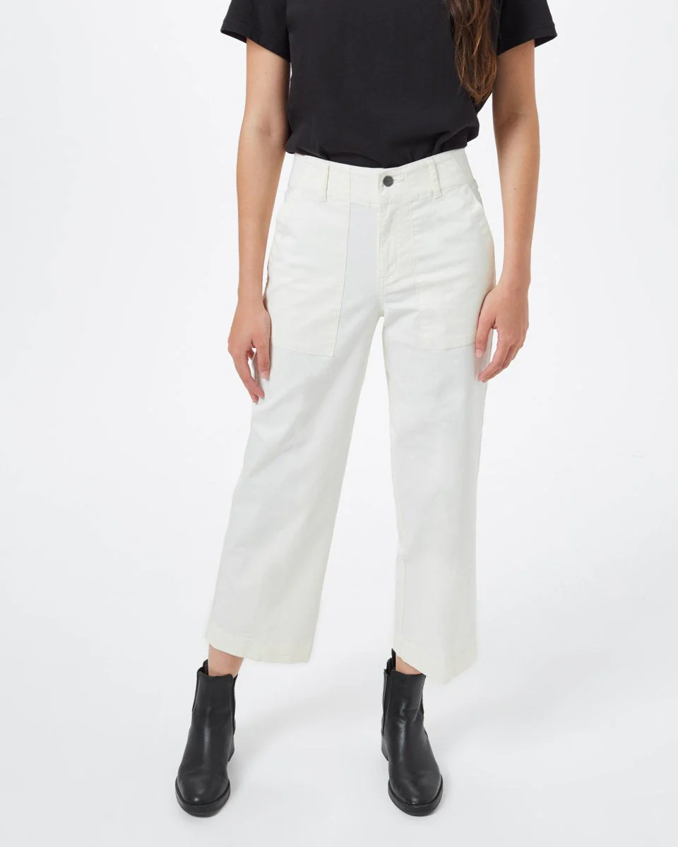 Twill Cropped Wide Leg Pant - Image 2