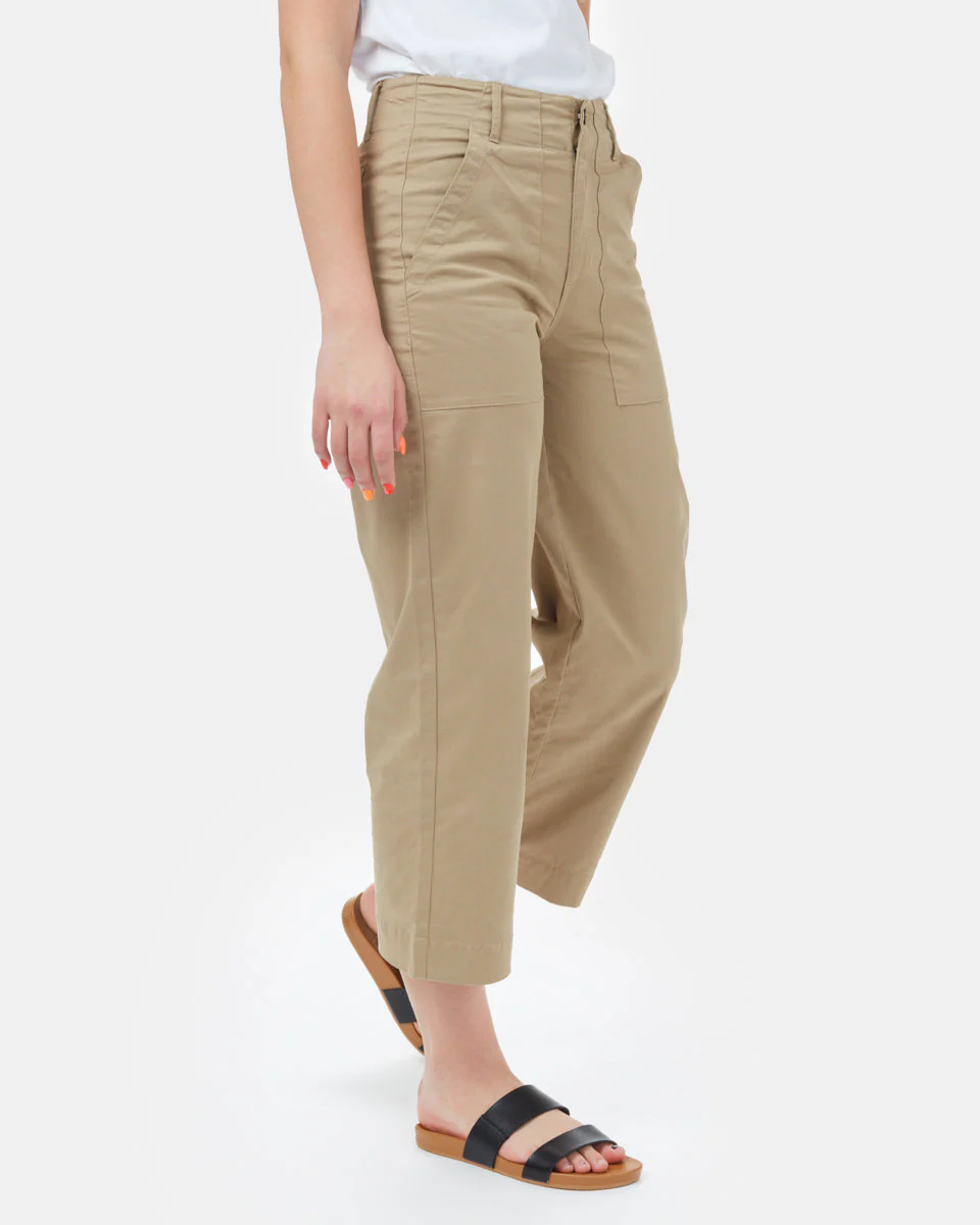 Twill Cropped Wide Leg Pant - Image 2