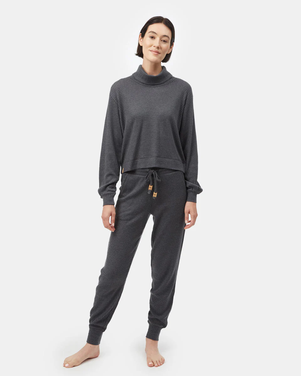 Wide Waffle Cowl Neck Top - Image 2