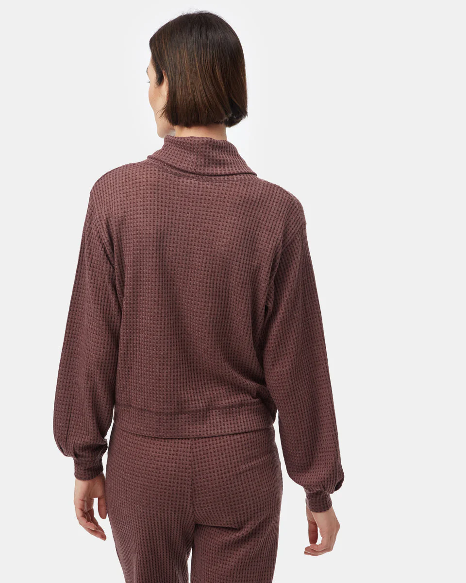 Wide Waffle Cowl Neck Top - Image 4