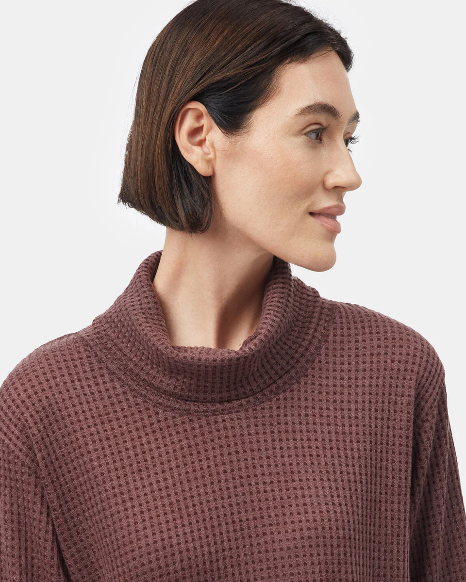 Wide Waffle Cowl Neck Top - Image 5